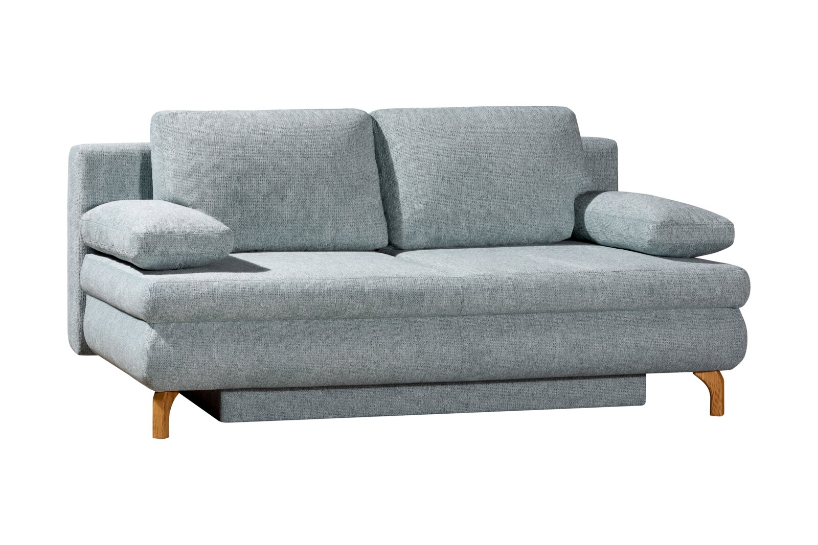 Novel Schlafsofa BOB Graues Querschläfer-Sofa mit Holzfüßen, Vorderansicht