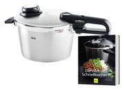 Fissler Vitavit Premium Schnellkochtopf Set 4,5 l mit Kochbuch, seitliche Perspektive