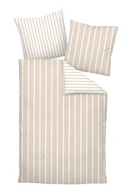 Bettwäsche-Set mit beigen und weißen Streifen, Draufsicht