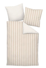 Bettwäsche-Set mit beigen und weißen Streifen, Draufsicht