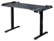 Moderner Gaming-Tisch mit LED-Beleuchtung und ergonomischem Design, seitliche Perspektive