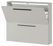 Schuhschrank Germania Serie UBBE in Weiß mit zwei Klappen, seitliche Perspektive