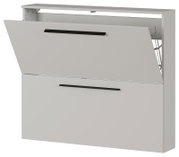 Schuhschrank Germania Serie UBBE in Weiß mit zwei Klappen, seitliche Perspektive