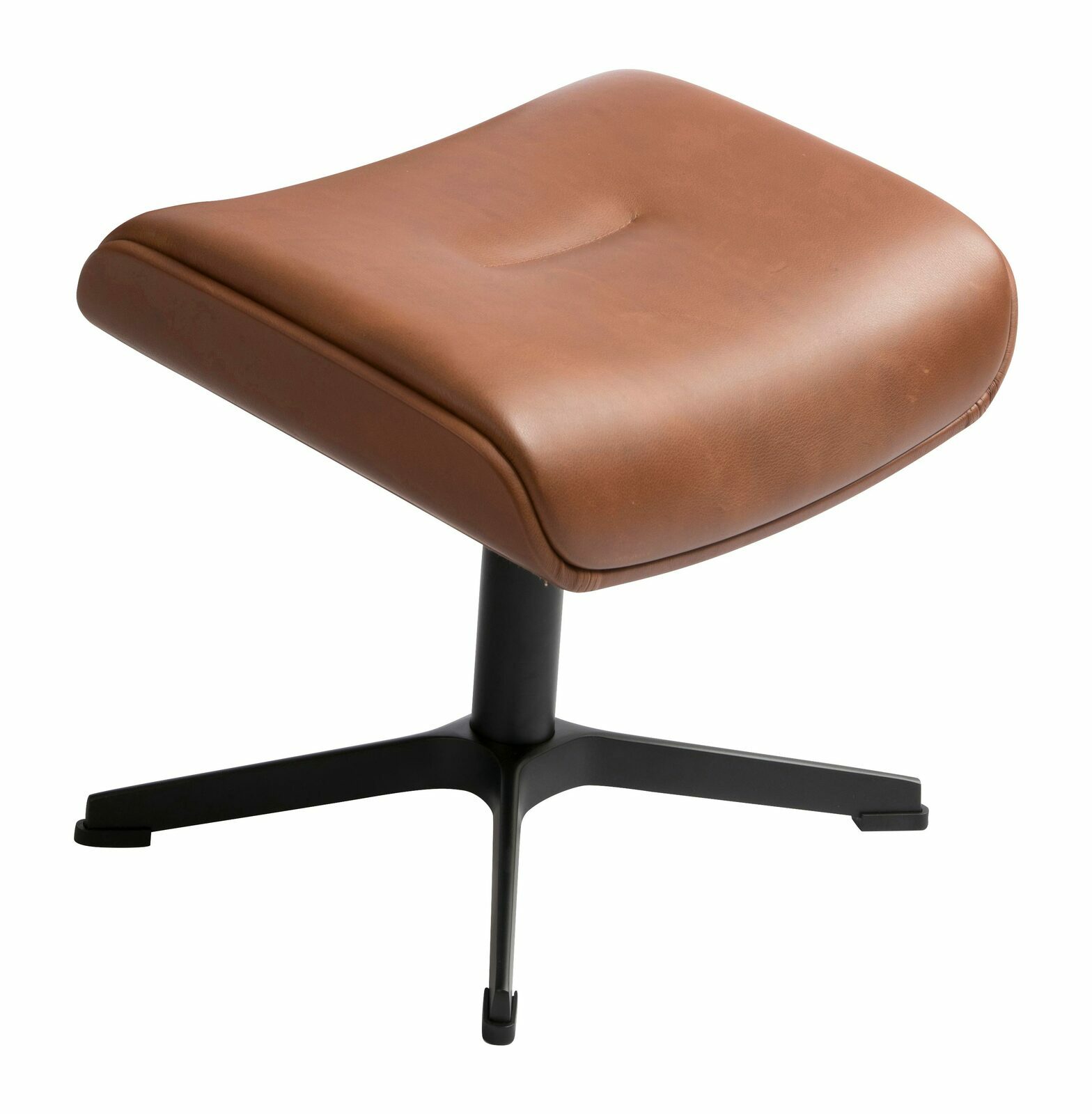 Zurbrüggen Hocker fest TIME OUT Moderner brauner Hocker mit schwarzem Metallfuß, seitliche Perspektive