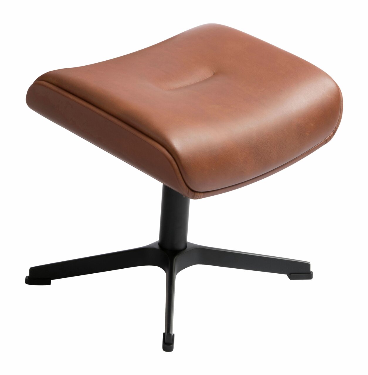 Zurbrüggen Hocker fest TIME OUT Moderner brauner Hocker mit schwarzem Metallfuß, seitliche Perspektive