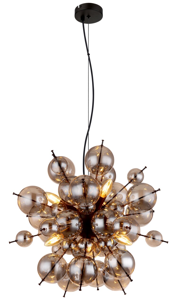 Globo Lighting Hängeleuchte UDO Moderne Hängeleuchte mit kugelförmigen Glaselementen, seitliche Perspektive