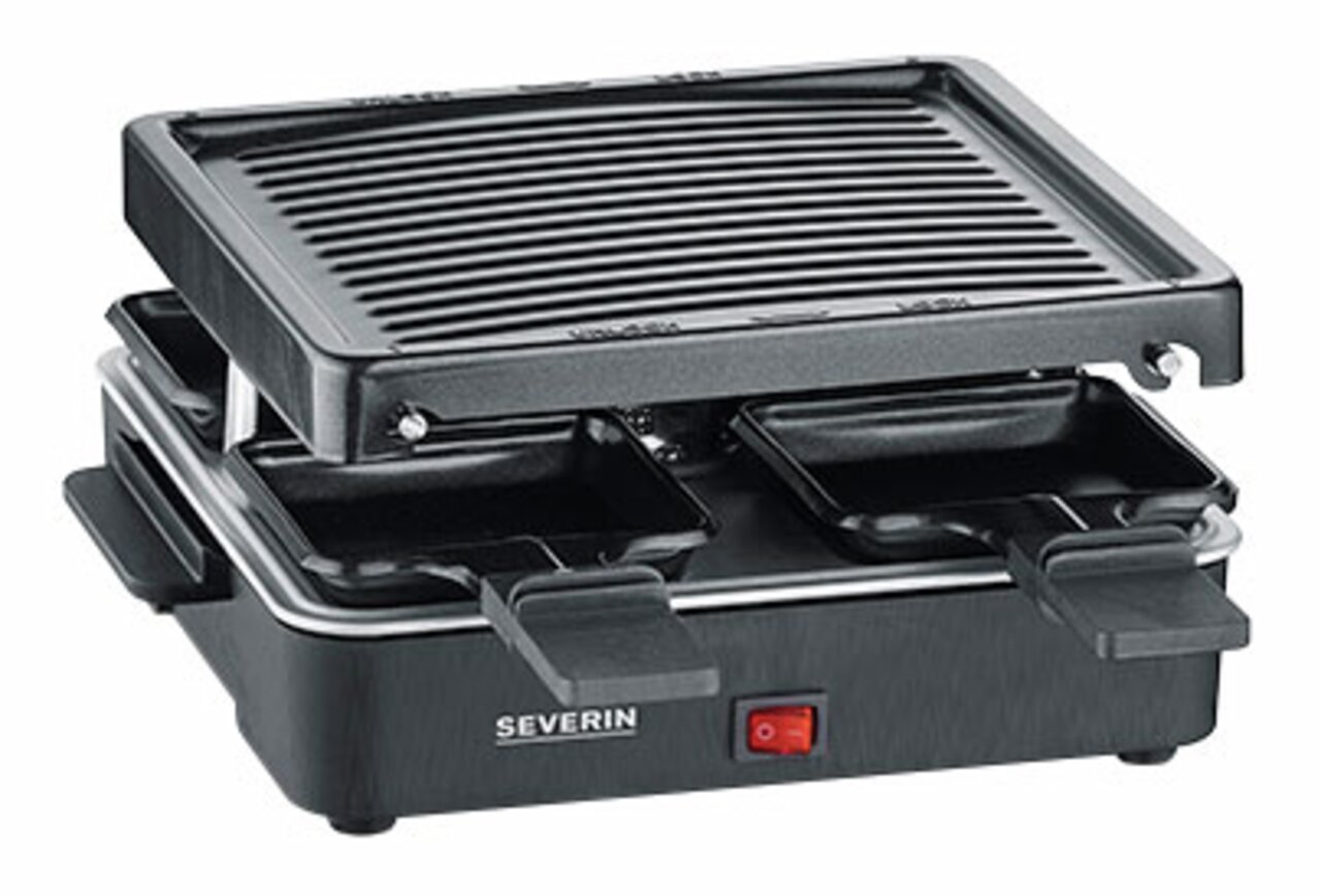 Raclette-Grill mit Grillplatte für vier Personen, Vorderansicht