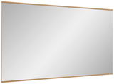 Rechteckiger Wandspiegel mit schmalem Holzrahmen, seitliche Perspektive