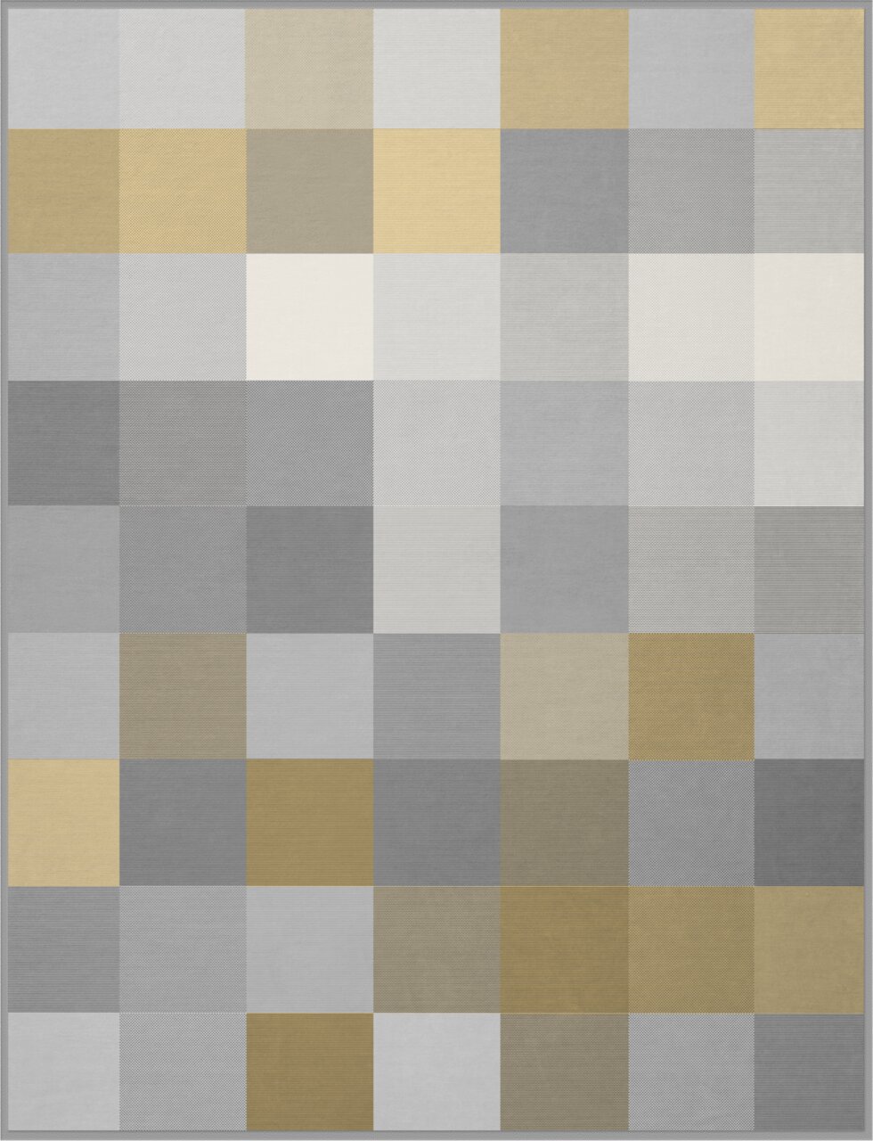 biederlack Huisdeken COTTON HOME Slaapdeken met ruitjespatroon in grijze en beige tinten, bovenaanzicht