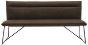 Braune Bank mit Metallbeinen, Vorderansicht
