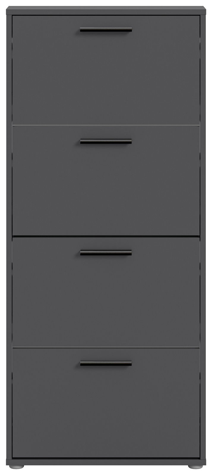 Schuhkipper mit vier Klappen in dunklem Design, Frontalansicht