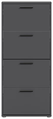 Schuhkipper mit vier Klappen in dunklem Design, Frontalansicht