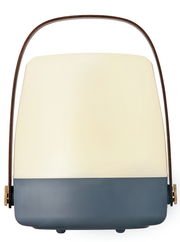 Frontansicht einer modernen, zweifarbigen Lampe mit abgerundeten Kanten und einem eleganten Design.