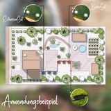 Gartenplan mit Edelstahl-Starterset, Vogelperspektive