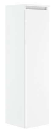 Weißer, moderner Badschrank aus der Serie NEXT4YOU von Puris, seitliche Perspektive