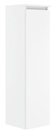 Weißer, moderner Badschrank aus der Serie NEXT4YOU von Puris, seitliche Perspektive