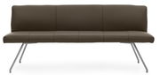 Moderne braune Bank mit Metallbeinen, Vorderansicht