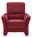 Beldomo Comfort Sessel INGOLSTADT Roter Sessel mit gepolsterten Armlehnen und Metallfüßen, Frontalansicht