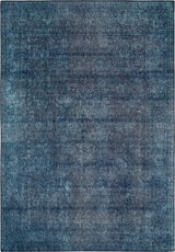 Luxor living Teppich-Serie PRIMA in Blau, rechteckig, mit einem subtilen, traditionellen Muster, Draufsicht