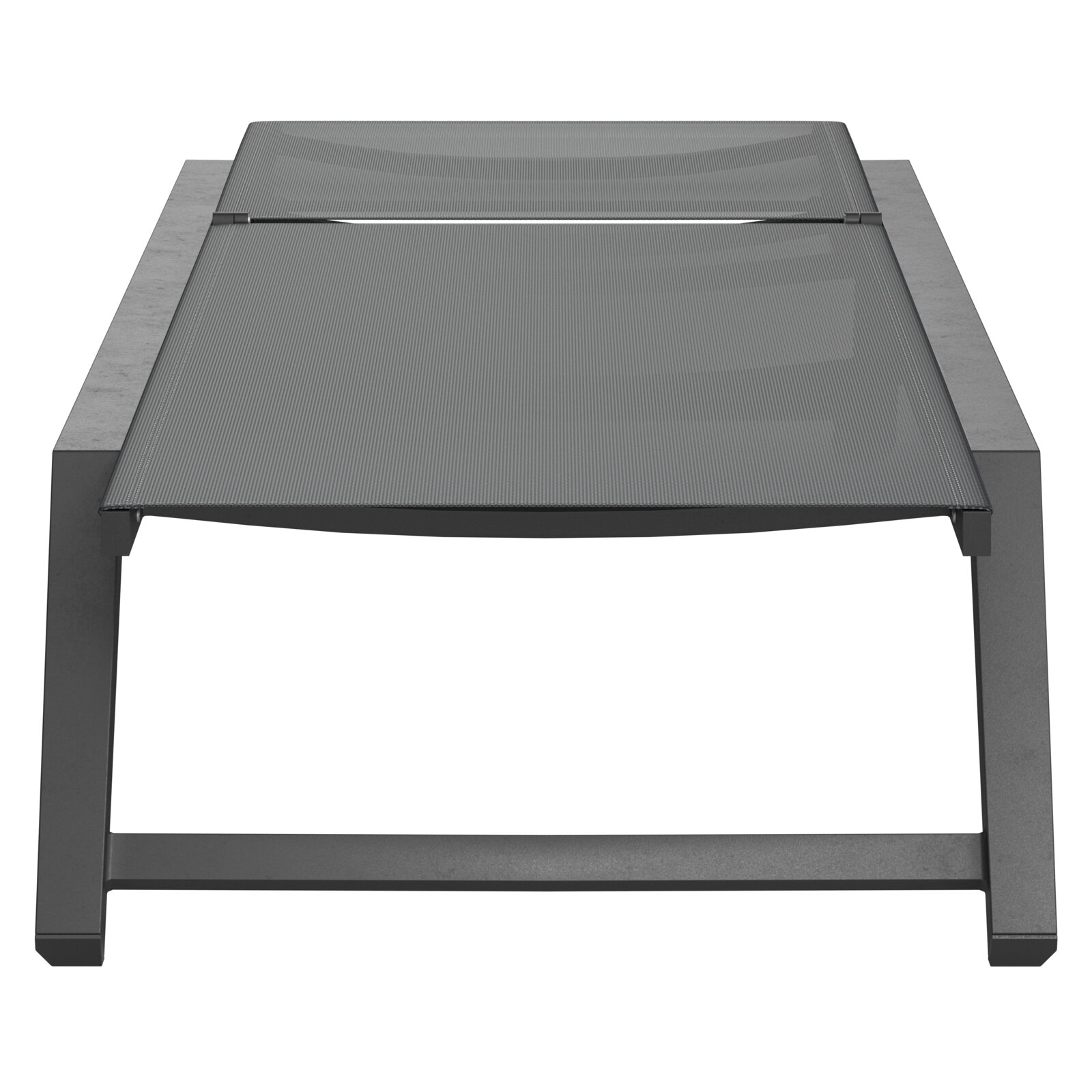 Moderne Sonnenliege aus Metall, Vorderansicht