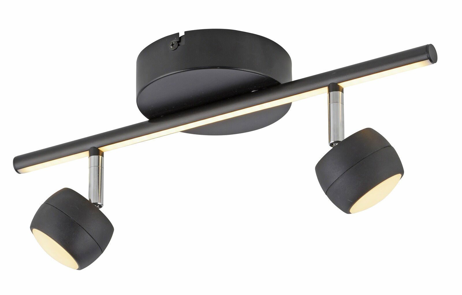 Just Light Deckenleuchte JARIK Moderne schwarze Deckenleuchte mit zwei verstellbaren Strahlern, seitliche Perspektive