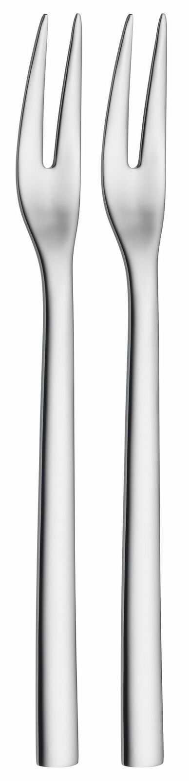 WMF Serviergabel 2er Set NUOVA Zwei elegante Serviergabeln aus Edelstahl, frontal abgebildet.