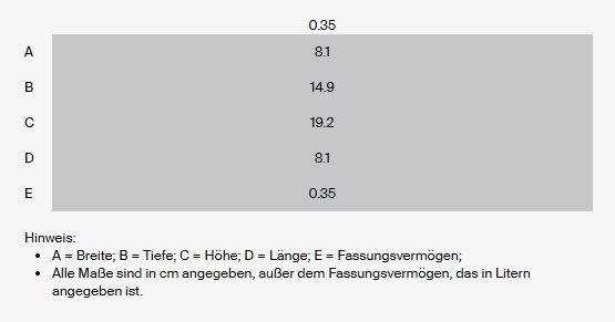 Thermobeker 350 ml Nectar, zijaanzicht, afmetingen: breedte 8,1 cm, diepte 14,9 cm, hoogte 19,2 cm, inhoud 0,35 liter