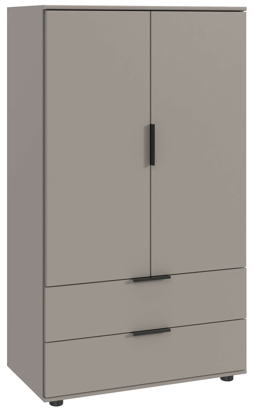 Z2 Kommode EASY PLUS Graue Kommode mit zwei Türen und drei Schubladen, frontale Ansicht