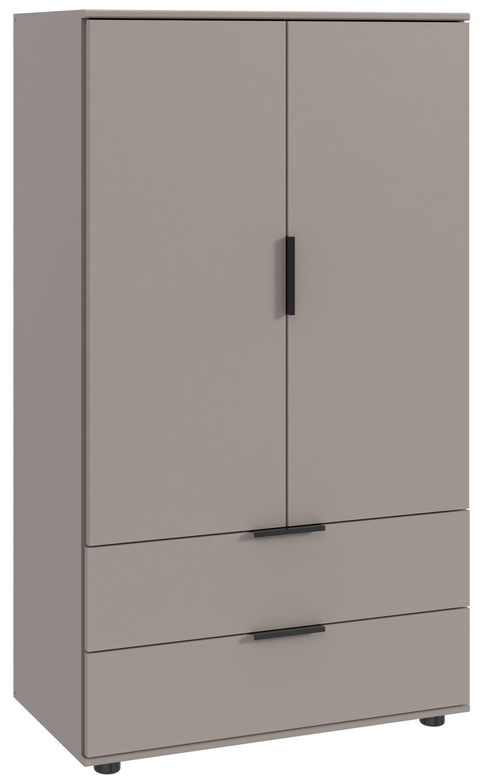 Z2 Kommode EASY PLUS Graue Kommode mit zwei Türen und drei Schubladen, frontale Ansicht