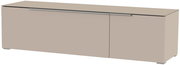 TV-Lowboard in Beige mit zwei Türen, seitliche Perspektive