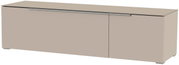 TV-Lowboard in Beige mit zwei Türen, seitliche Perspektive