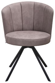 Moderner Venjakob Sessel ELINA in grauem Stoff mit schwarzem Metallgestell, Frontalansicht