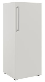 Weißer Aktenschrank mit Rechtsanschlag, seitliche Perspektive