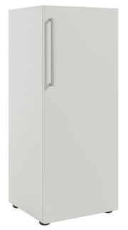 Weißer Aktenschrank mit Rechtsanschlag, seitliche Perspektive