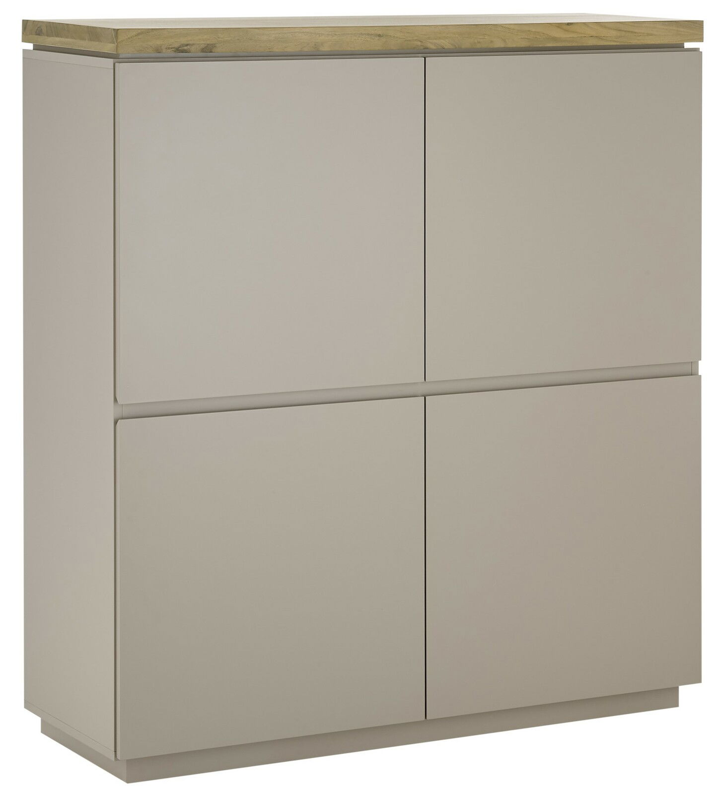 XORA Highboard PALAMOS Modernes Highboard in Beige mit Holzplatte, seitliche Perspektive
