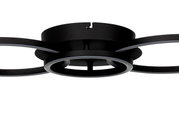 Moderne LED-plafondlamp in zwart met een cirkelvormig ontwerp, gezien vanaf de zijkant