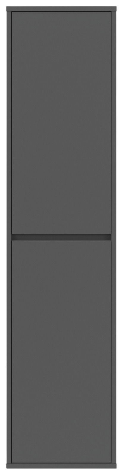 Grauer Hochschrank mit zwei Türen, frontale Ansicht