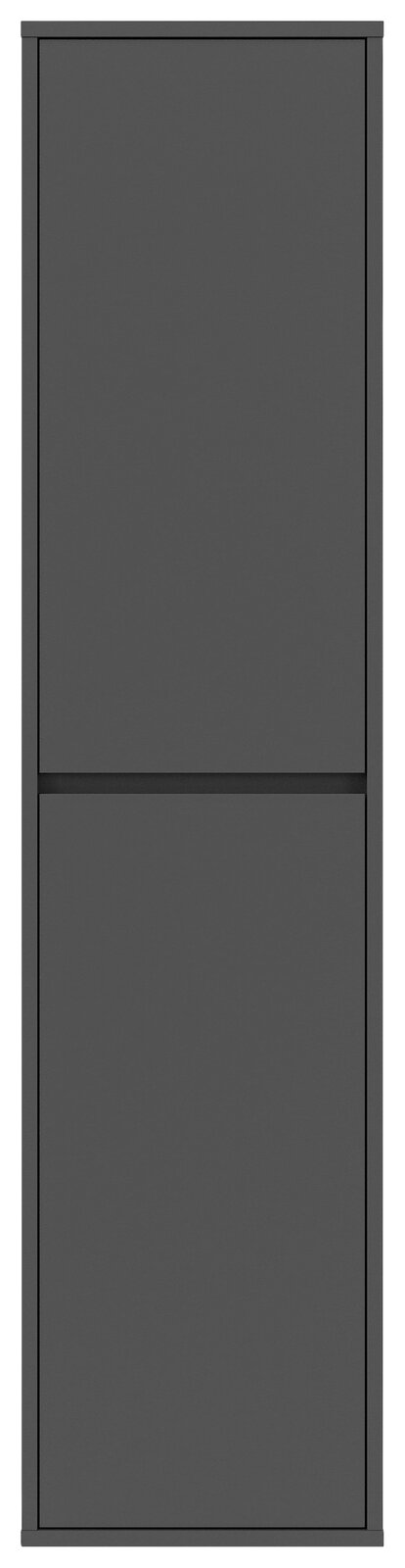 Grauer Hochschrank mit zwei Türen, frontale Ansicht