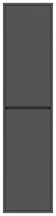 Grauer Hochschrank mit zwei Türen, frontale Ansicht