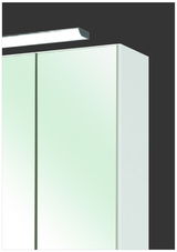 Spiegelschrank mit Beleuchtung, seitliche Perspektive
