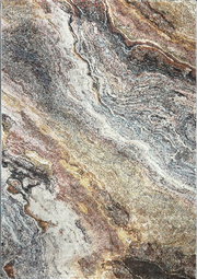 Teppich mit marmoriertem Muster in Erdtönen, Draufsicht