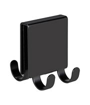 Schwarzer Edelstahl-Doppel-Duschhaken Brola, seitliche Perspektive