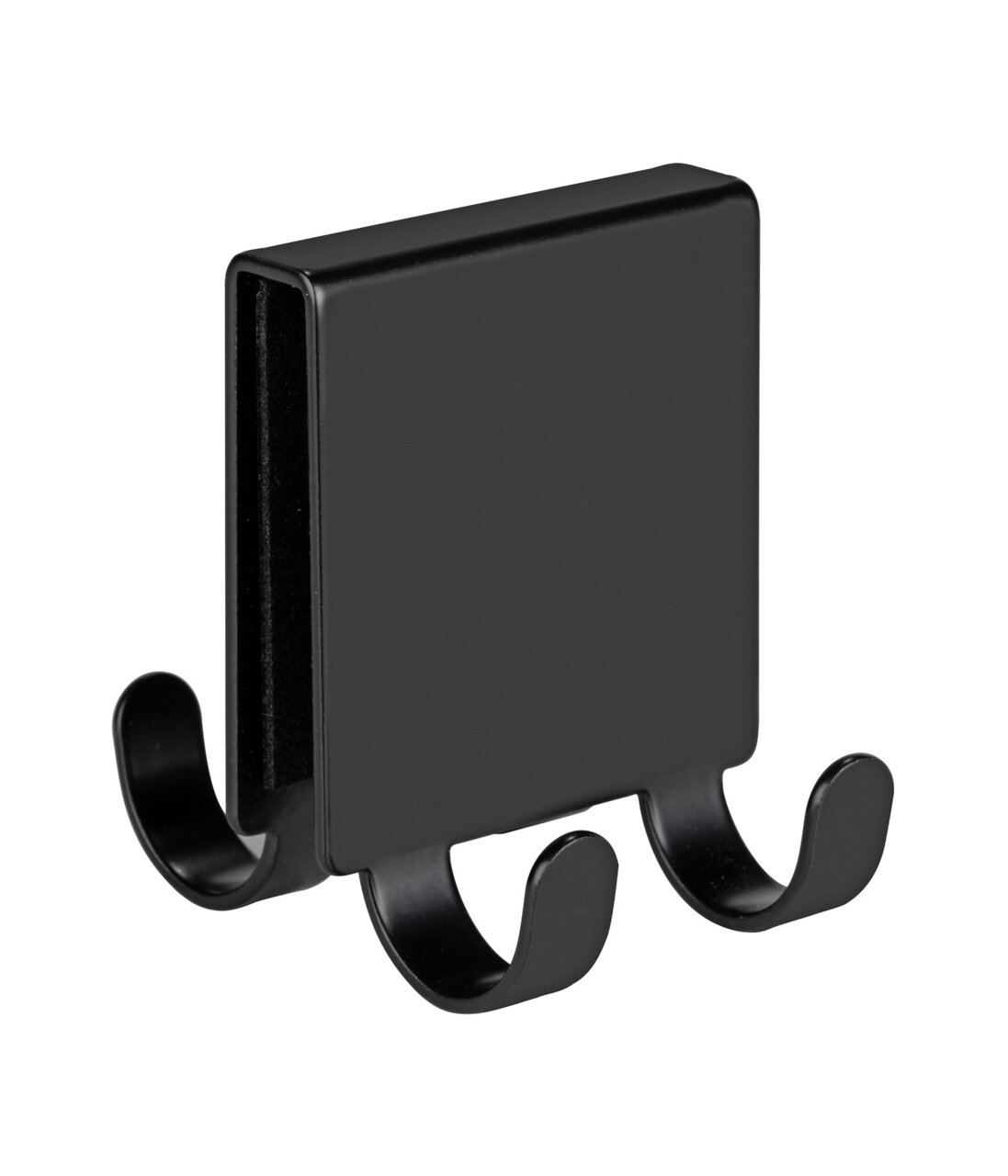 Schöner Wohnen Doppel-Duschhaken BROLA Schwarzer Edelstahl-Doppel-Duschhaken Brola, seitliche Perspektive