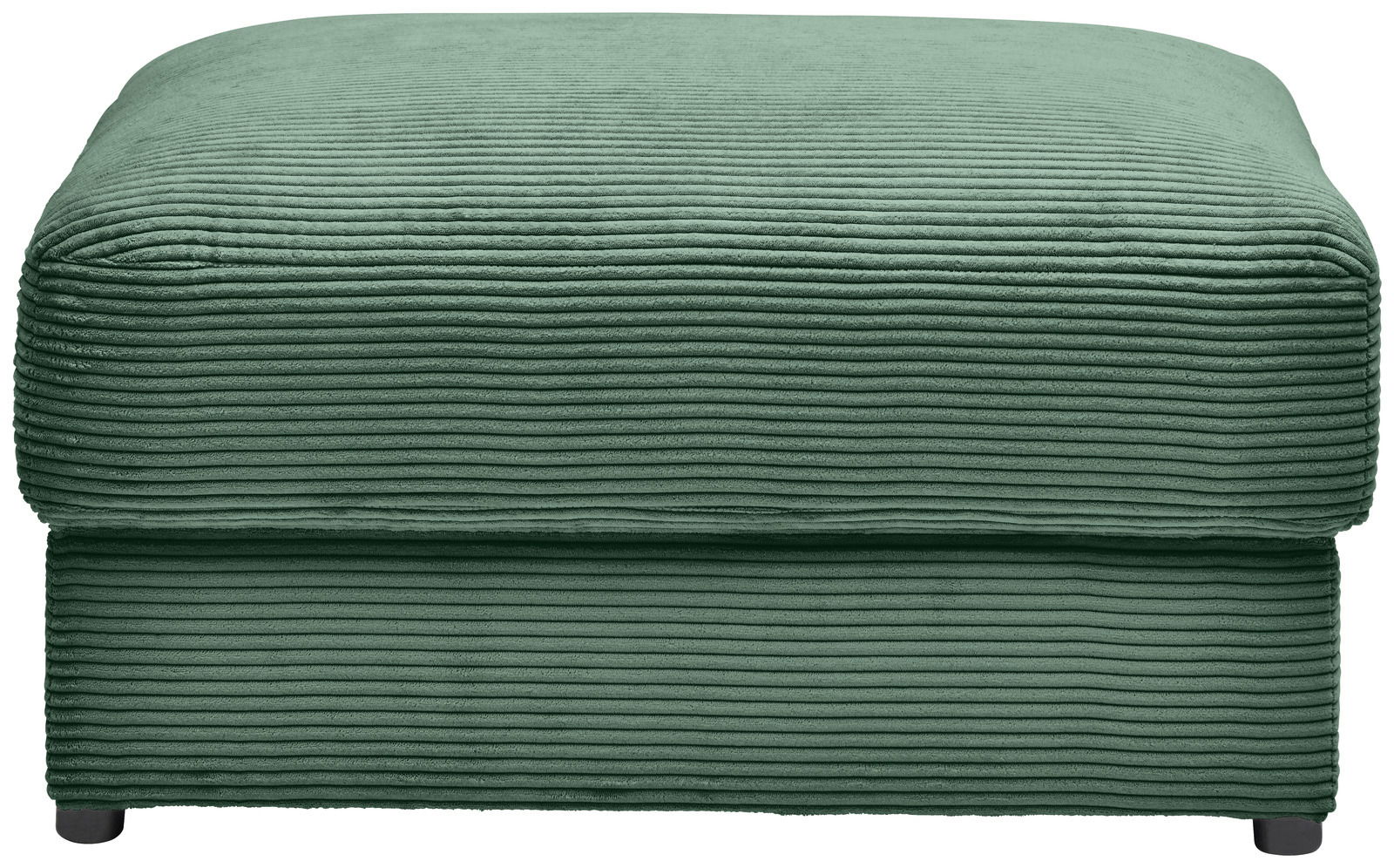 Grüner Hocker mit gerippter Textur, Vorderansicht