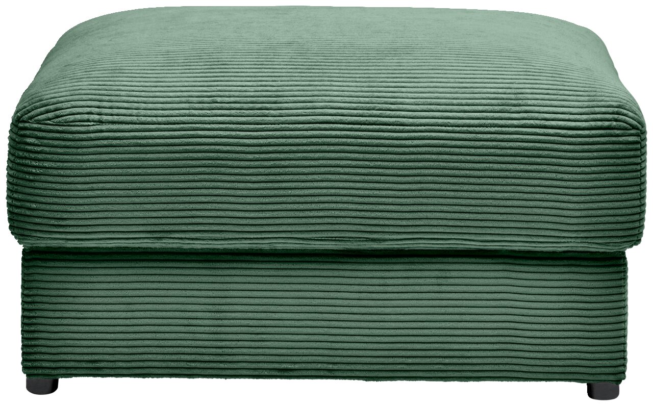 Grüner Hocker mit gerippter Textur, Vorderansicht