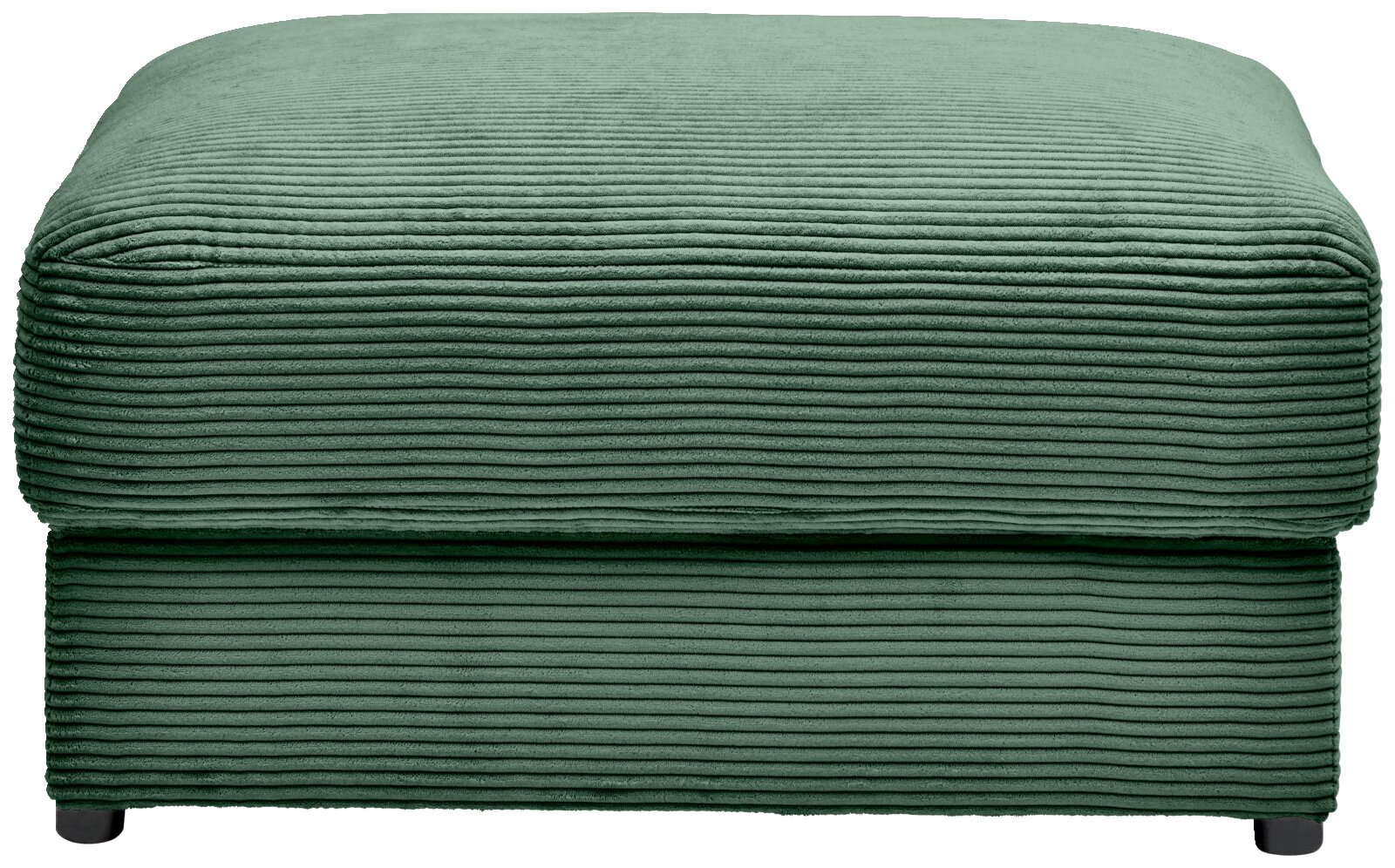 Grüner Hocker mit gerippter Textur, Vorderansicht