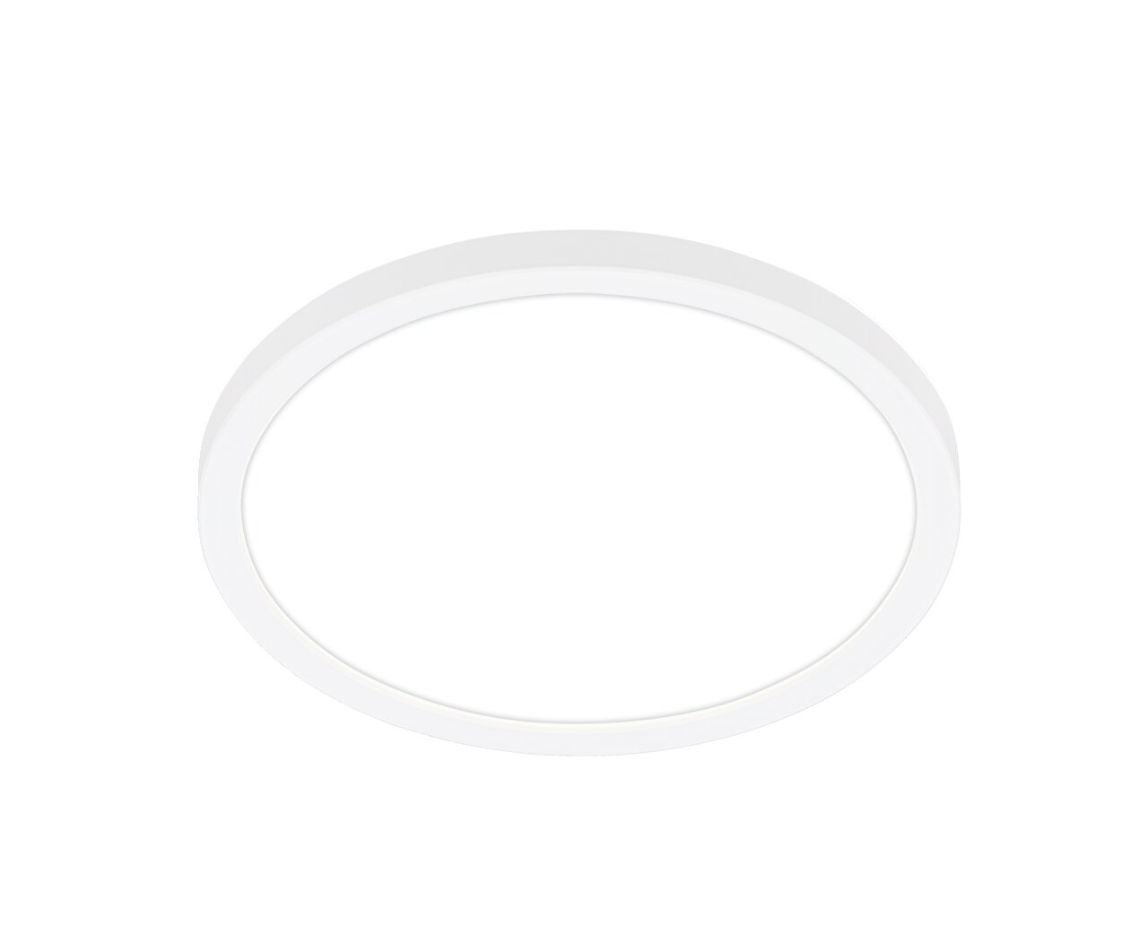 Runde LED-Deckenleuchte mit Bewegungssensor, seitliche Perspektive