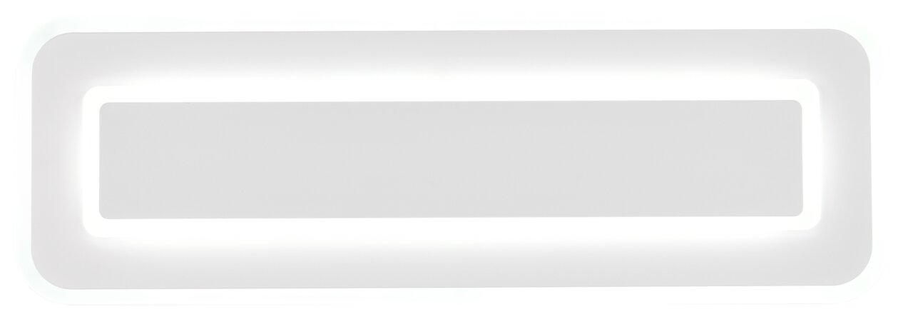 Rechteckige LED-Deckenleuchte in Weiß, Ansicht von unten