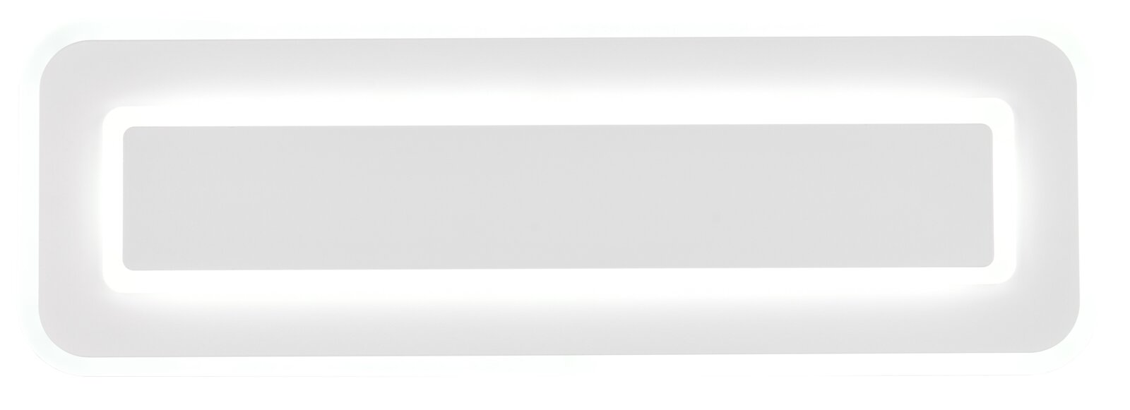 Rechteckige LED-Deckenleuchte in Weiß, Ansicht von unten