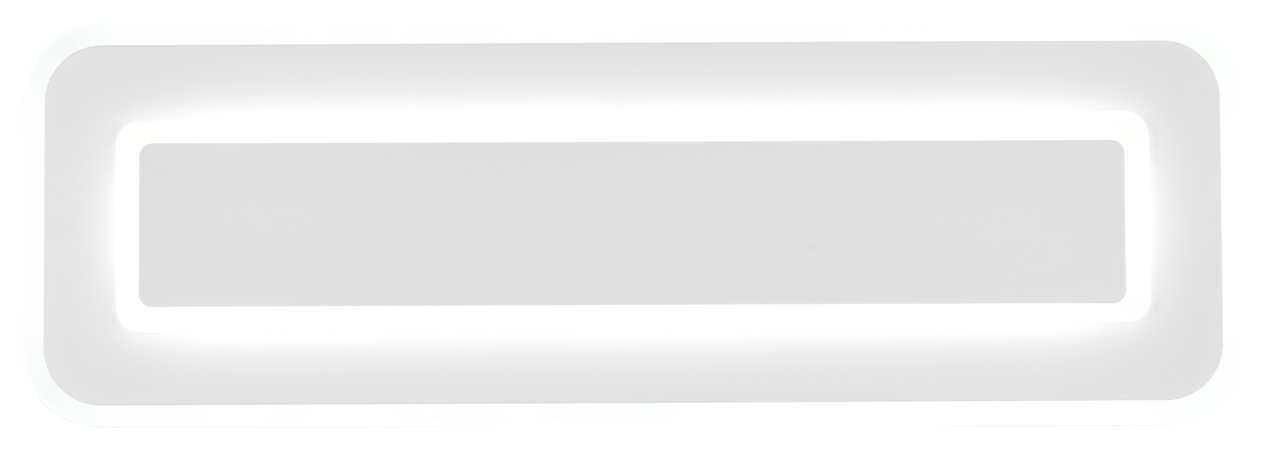 Rechteckige LED-Deckenleuchte in Weiß, Ansicht von unten